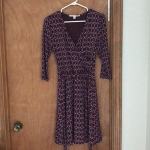 Plum geometric wrap dress